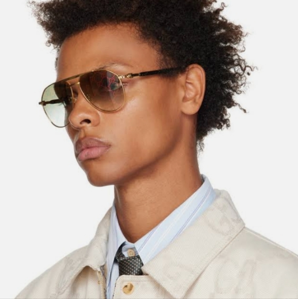 GUCCI AVIATOR GG1220 SUNGLASSES GUCCI LOGO - Picture 5 of 12